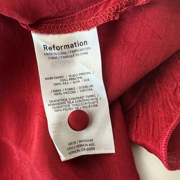 Reformation Ursula Red Silk Dress - Picture 7 of 10